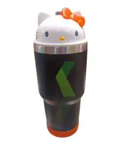 Termo para Café de Acero Inoxidable con Doble Pared de Hello Kitty Negro