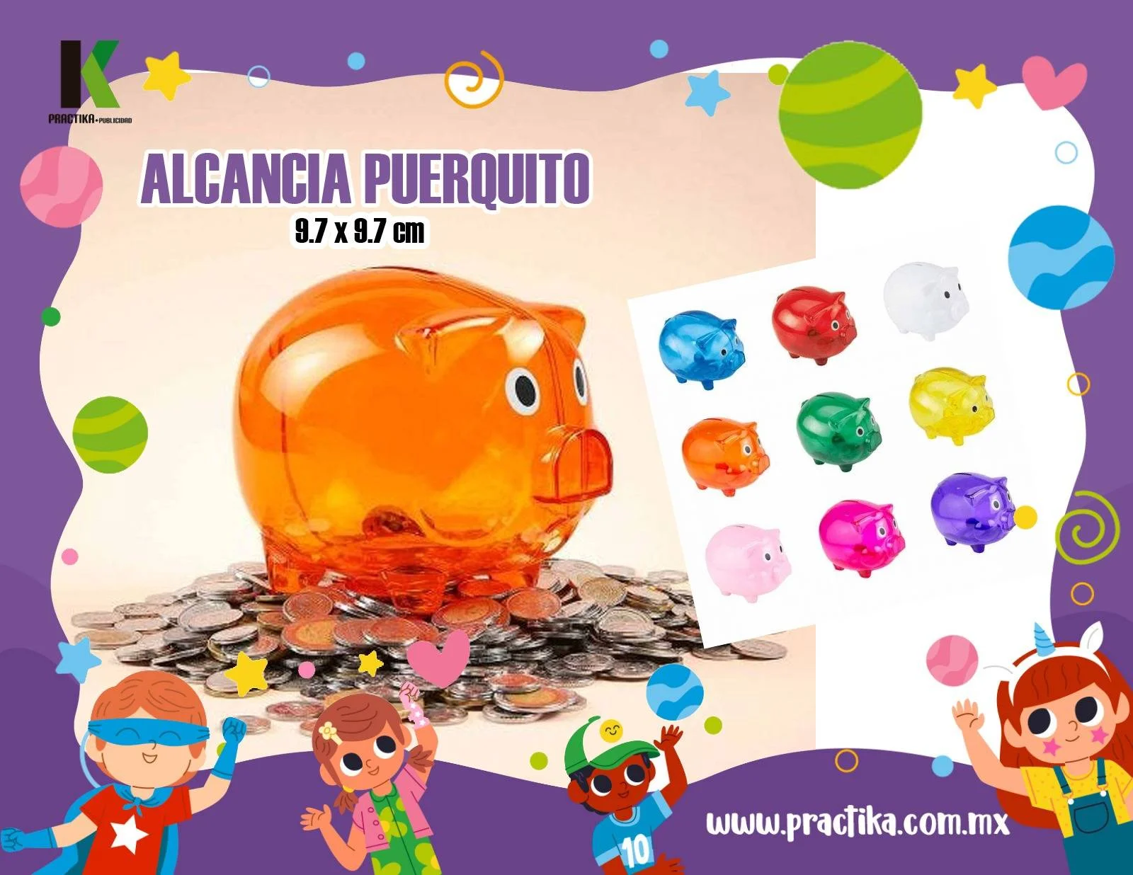 Alcancía Puerquito Transparente