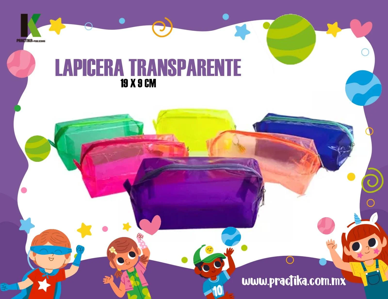 Lapicera Transparente de colores - Imagen 2