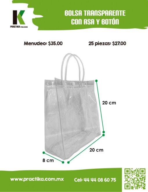 BOLSA TRANSPARENTE CON ASA